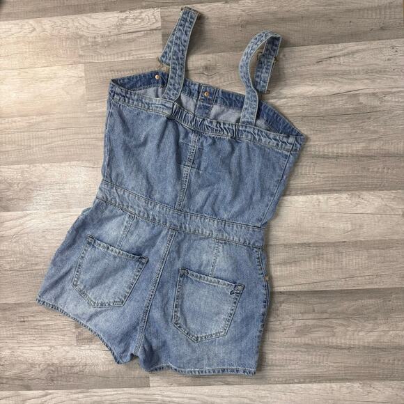 American Rag Short Overalls Shortalls Denim Rag Button Front Size 5 Indie - Picture 5 of 7